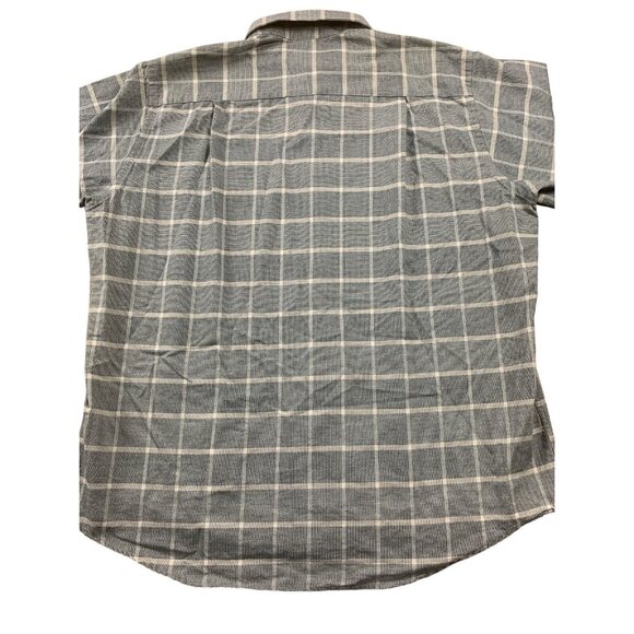 Van Heusen Mens Top Button Up Long Sleeve Gray Plaid Dress Shirt Size 17.5 32/33 - Picture 5 of 14